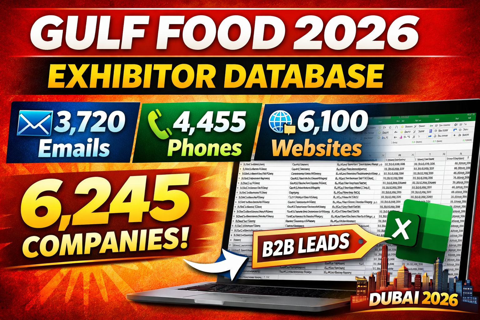 Gulf Food 2026 - Complete Exhibitors Database (6,245+ Companies)