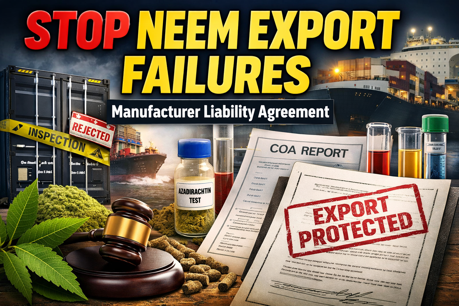 Neem Product Export Vendor Agreement – Manufacturer Supply Contract with Buyer Protection & Non-Circumvention